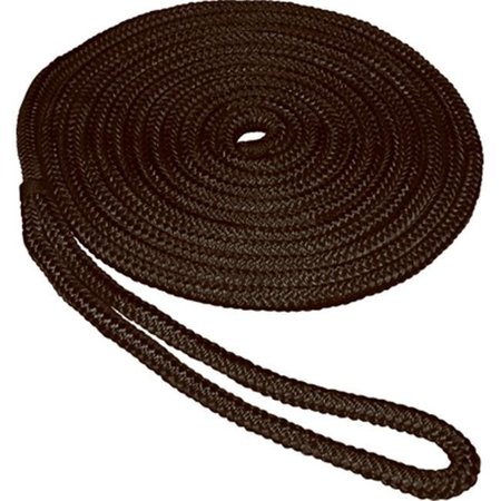 UNIFIED MARINE Unified Marine 215622 0.38 in. x 15 ft. Premium Double Braid Dock Line - Black 215622